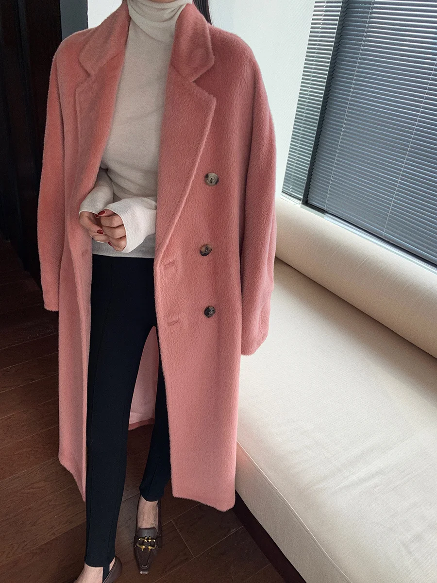 Зимнее Новое двубортное пальто из перуанской альпаки, 2021
Зимнее Новое двубортное пальто из перуанской альпаки, 2021