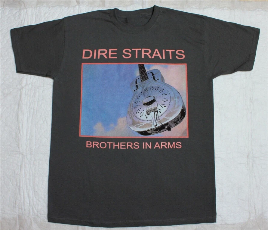 Dire Straits Brothers In Arms Mark Knopfler Rock Новая Серая футболка Летняя стильная повседневная