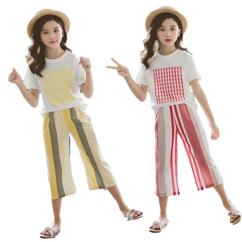 Летний костюм для девочек, с коротким рукавом, комплект детской одежды, с коротким рукавом + широкие штаны, комплект из 2 предметов, повседнев...
Летний костюм для девочек, с коротким рукавом, комплект детской одежды, с коротким рукавом + широкие штаны, комплект из 2 предметов, повседнев...