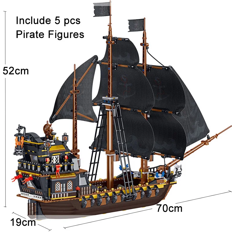 1334 Pcs Bricks Caribbean Pirates Ship Black Pearl Boat Building Blocks Boy Birthday Christmas Gift Kids Toy For Children
1334 Pcs Bricks Caribbean Pirates Ship Black Pearl Boat Building Blocks Boy Birthday Christmas Gift Kids Toy For Children