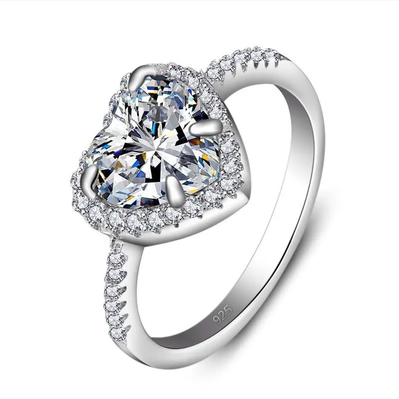 Heart-shaped white zircon ring 925 silver women's ring jewelry inlaid Fine jewelry wedding ring engagement ring
Heart-shaped white zircon ring 925 silver women's ring jewelry inlaid Fine jewelry wedding ring engagement ring