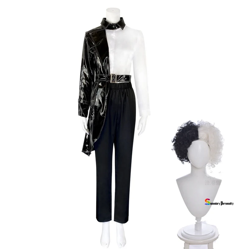 2021 Halloween Costumes Cruella Cosplay Full Outfit Cruella de Vil Costume Women Stage Suit Headgear Black and White Curly Hair
2021 Halloween Costumes Cruella Cosplay Full Outfit Cruella de Vil Costume Women Stage Suit Headgear Black and White Curly Hair