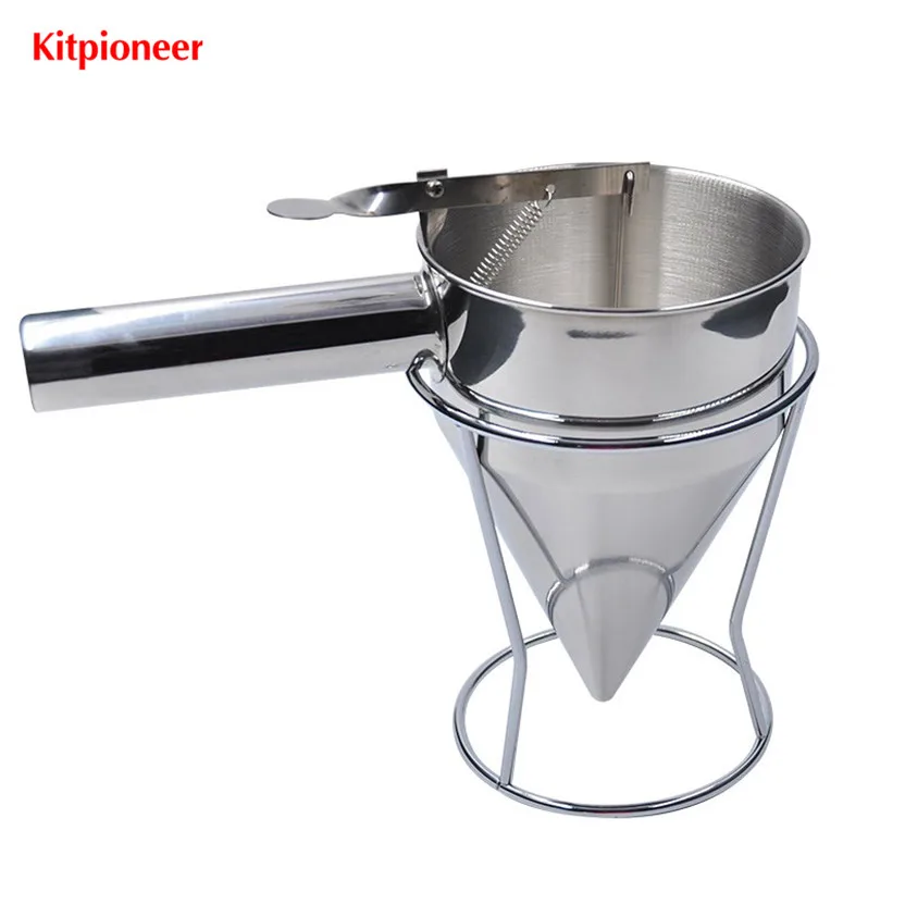 Stainless Steel Funnel Batter Dispenser Pancake Cupcake Waffle Tool Taiyaki Helper With Stand Shelf 
Stainless Steel Funnel Batter Dispenser Pancake Cupcake Waffle Tool Taiyaki Helper With Stand Shelf