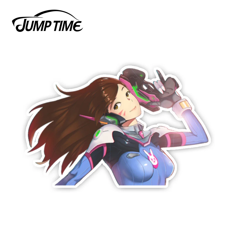 Время скачка 13 см x 10 3 Overwatch аниме Peeker Girl D.Va Hana автомобильные наклейки Waifu мотор