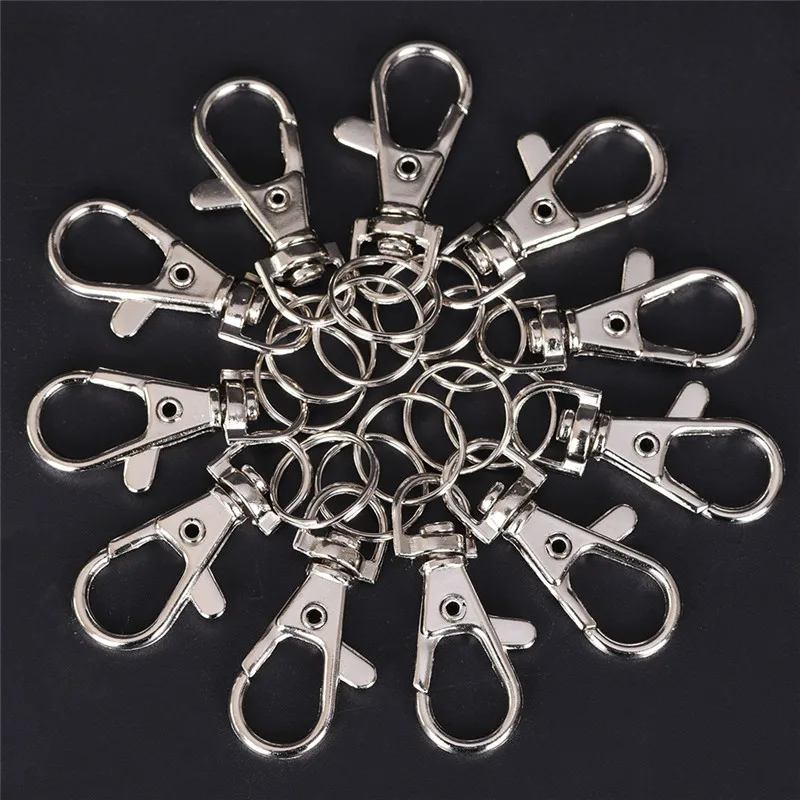 10pcs/lot Silver Metal Swivel Lobster Clasp Clips Key Hooks Keychain Split Ring DIY Bag Bag Hook Holder Classic Key Chain Ring
10pcs/lot Silver Metal Swivel Lobster Clasp Clips Key Hooks Keychain Split Ring DIY Bag Bag Hook Holder Classic Key Chain Ring