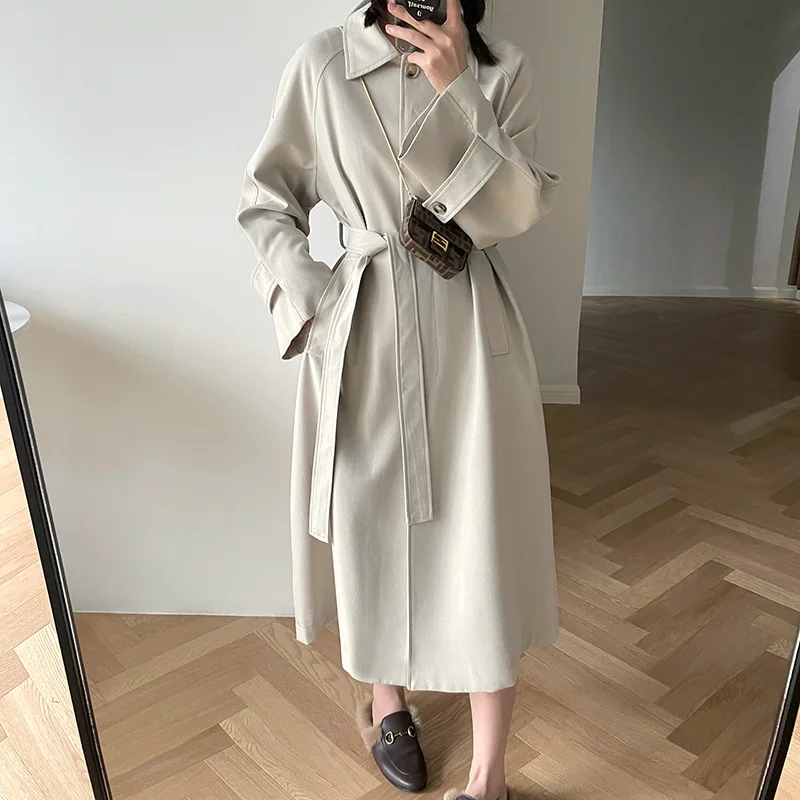 Autumn Winter 2021 Fashion Windbreaker Women Long Korean Style Vintage Loose Coat With Belt Long Sleeve Turn Down Collar Ladies
Autumn Winter 2021 Fashion Windbreaker Women Long Korean Style Vintage Loose Coat With Belt Long Sleeve Turn Down Collar Ladies