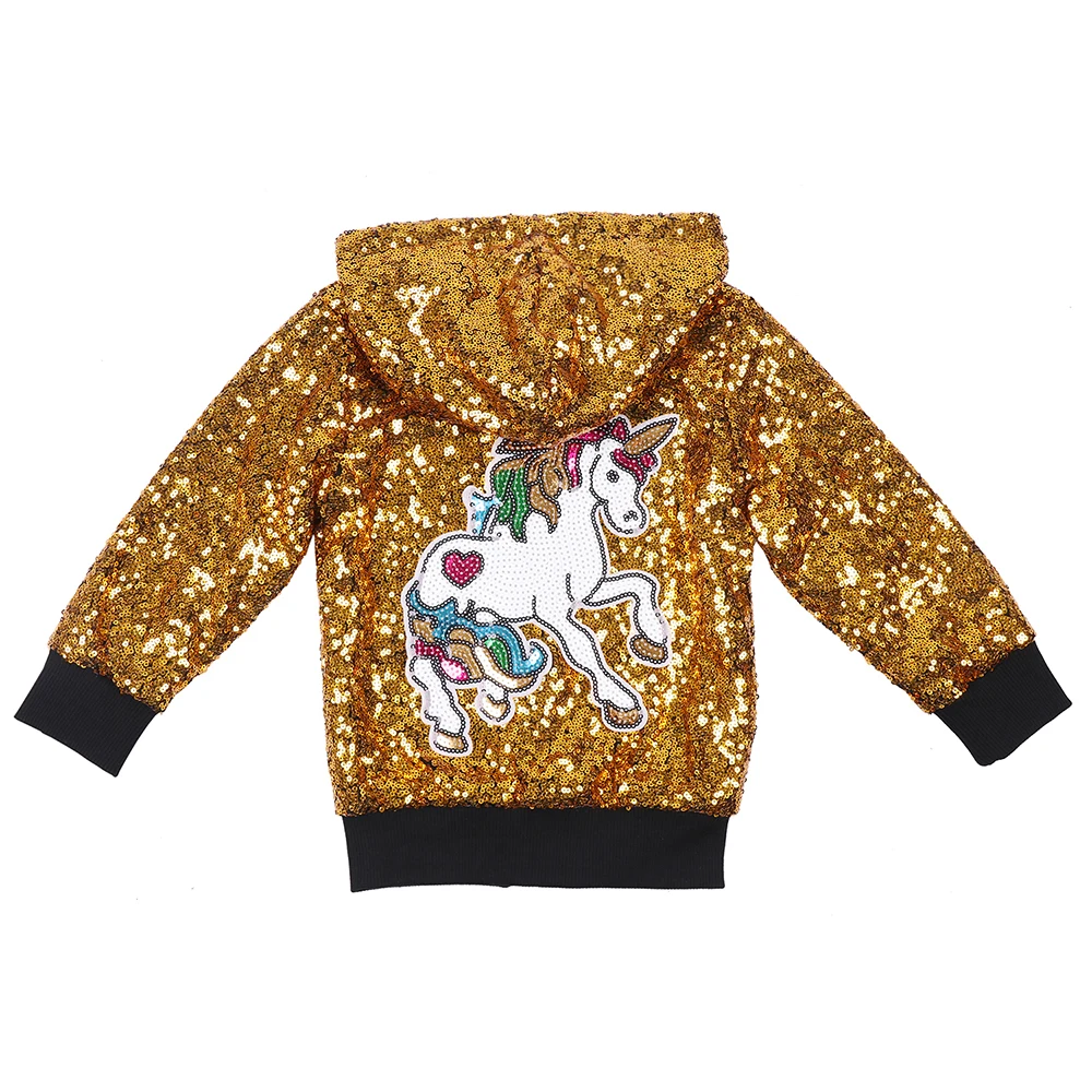Sequin Glitter Jacket Girls Unicorn Hoodie Gold Long Sleeve Outerwear Kid Spring Autumn Christmas Halloween Hooded Coat Birthday
Sequin Glitter Jacket Girls Unicorn Hoodie Gold Long Sleeve Outerwear Kid Spring Autumn Christmas Halloween Hooded Coat Birthday