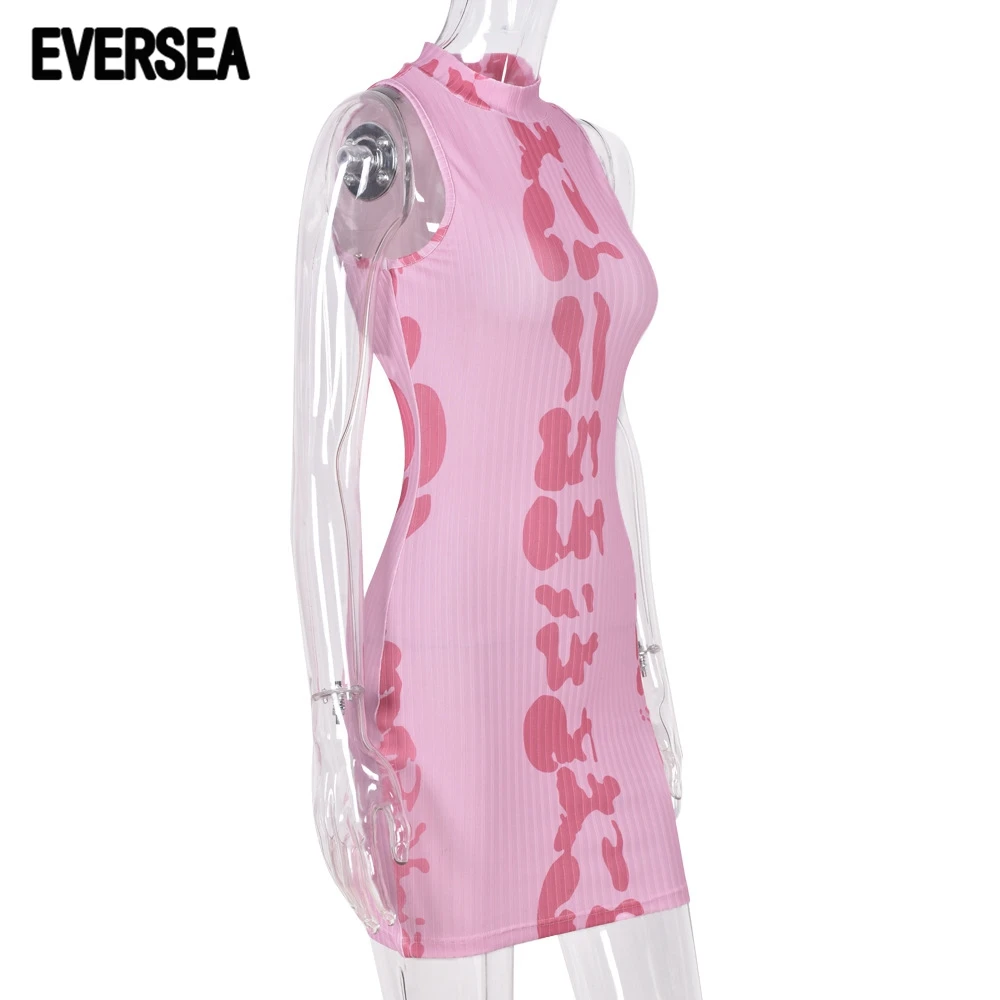 Eversea Leopard One Step Dress Women High Round Collar Bare Shoulder Pink One Piece
Eversea Leopard One Step Dress Women High Round Collar Bare Shoulder Pink One Piece