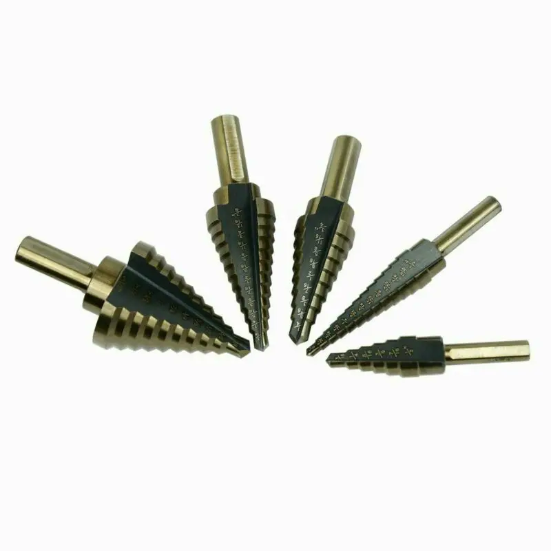 5X HSS Cobalt Multiple Hole Cut 50 Sizes Step Drill Bit Set Kit w/ Aluminum Case
5X HSS Cobalt Multiple Hole Cut 50 Sizes Step Drill Bit Set Kit w/ Aluminum Case