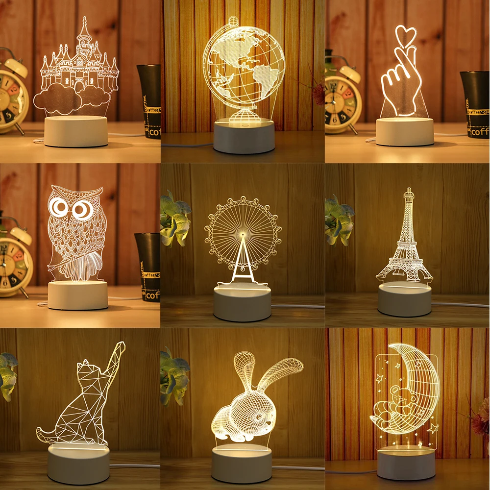 3D LED Table Lamp Acrylic Night Lights Creative 3D LED Lights Novelty Illusion Table Lamp Bedroom Office Decor Gift Ornament
3D LED Table Lamp Acrylic Night Lights Creative 3D LED Lights Novelty Illusion Table Lamp Bedroom Office Decor Gift Ornament