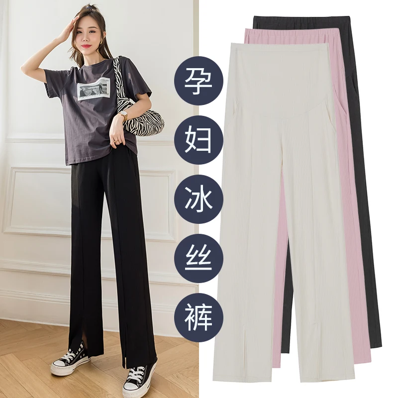 505# Summer Split Thin Ice Silk Smooth Feel Maternity Full Long Pants Wide Leg Loose Adjustable Belly Clothes for Pregnant Women
505# Summer Split Thin Ice Silk Smooth Feel Maternity Full Long Pants Wide Leg Loose Adjustable Belly Clothes for Pregnant Women