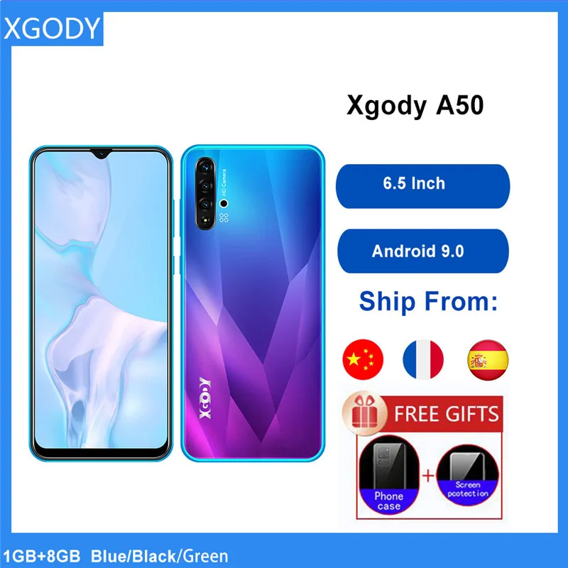 XGODY A50 3G Smartphone Android 9.0 6.5inch 19:9 Full Screen 1GB 8GB MTK6580 Quad Core 5MP Camera 3000mAh Mobile Phone
XGODY A50 3G Smartphone Android 9.0 6.5inch 19:9 Full Screen 1GB 8GB MTK6580 Quad Core 5MP Camera 3000mAh Mobile Phone