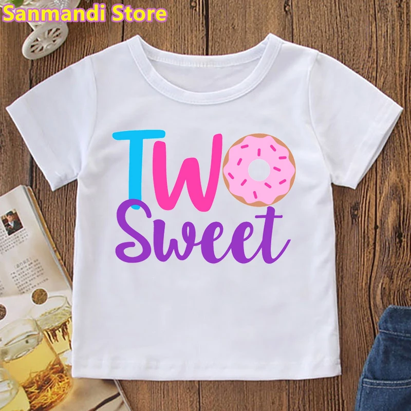 Two Sweet Donut Graphic Print T-Shirt Birthday Gift For Girls/Boys Children'S Clothing Harajuku Shirt Kawaii Kids Clothes Tops
Two Sweet Donut Graphic Print T-Shirt Birthday Gift For Girls/Boys Children'S Clothing Harajuku Shirt Kawaii Kids Clothes Tops
