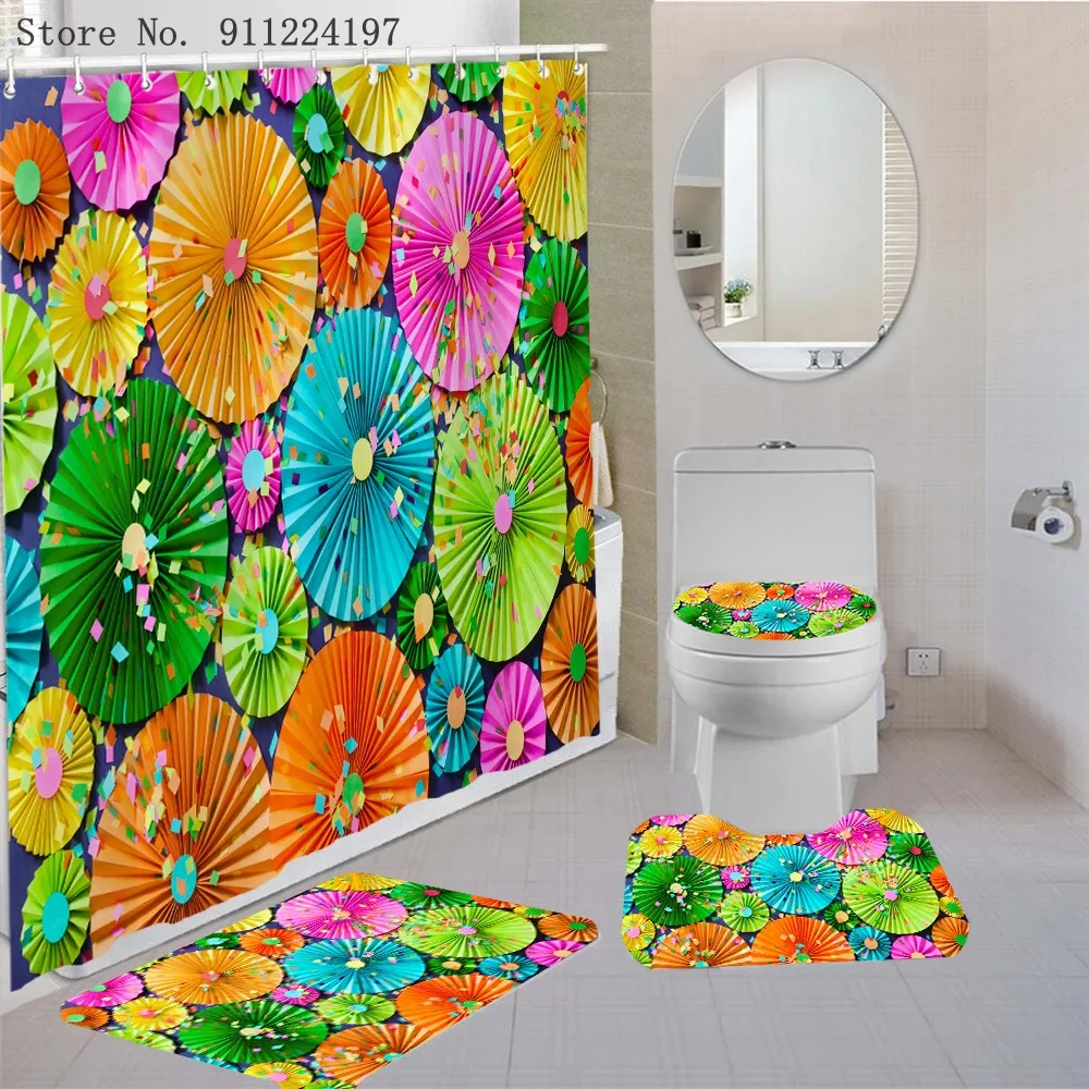 Hot 4PCS Set Kimono Shower Curtain For Bathroom Bath Mat Rug Carpet For Toilet Lid Cover Japanese Fan Bathtub Home Decor Gift
Hot 4PCS Set Kimono Shower Curtain For Bathroom Bath Mat Rug Carpet For Toilet Lid Cover Japanese Fan Bathtub Home Decor Gift