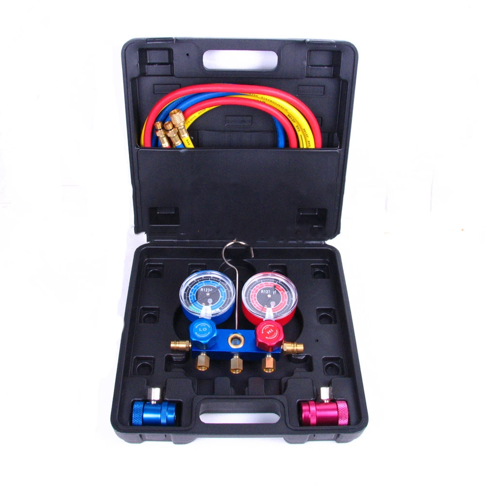 Refrigerant Charging 1234yf Manifold GAUGE,1234YF refrigerant pressure gauge,Refrigerant filling device
Refrigerant Charging 1234yf Manifold GAUGE,1234YF refrigerant pressure gauge,Refrigerant filling device