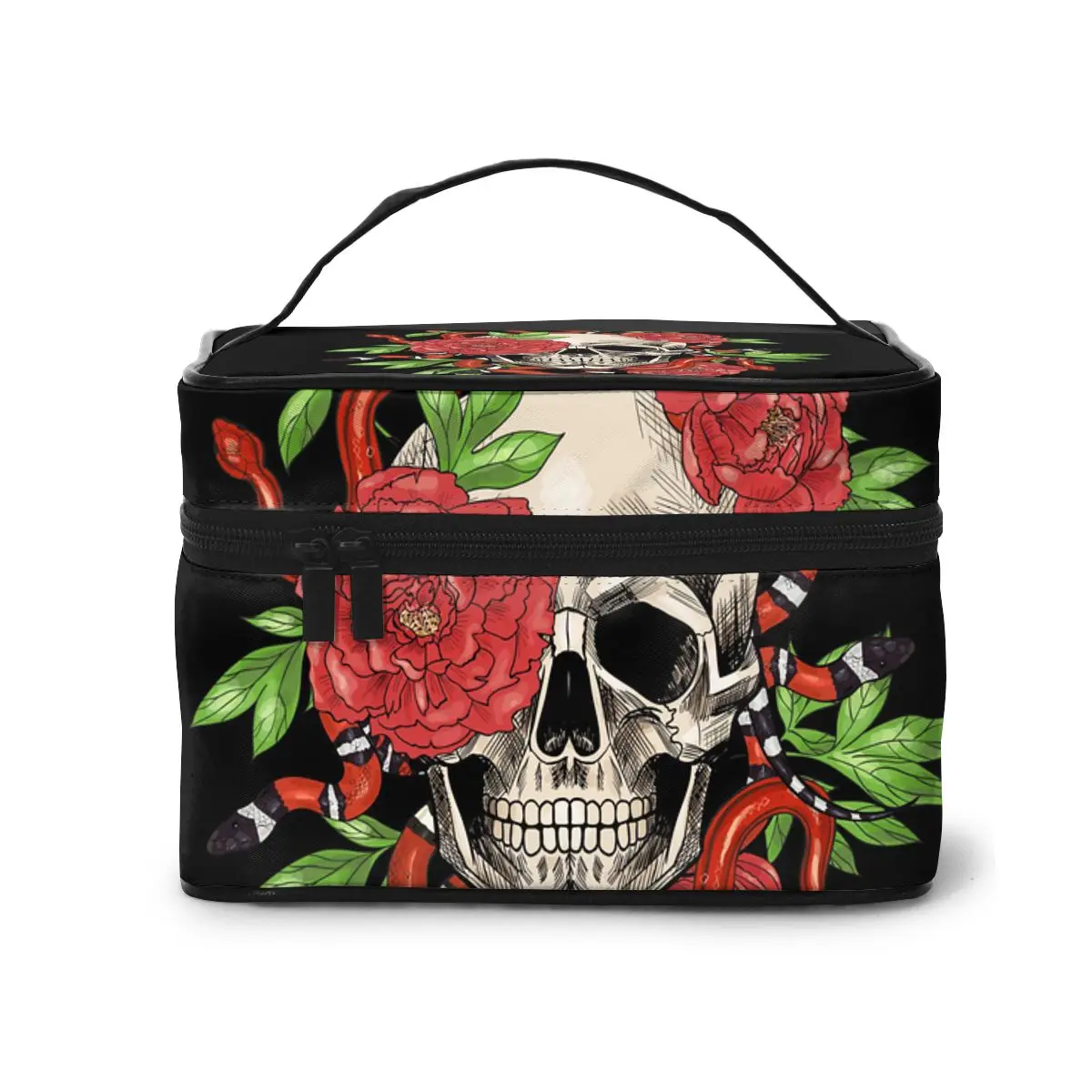 Women's Travel Organization Beauty Cosmetic Make up Storage Lady Wash Bags Skulls With Snakes And Peonies Handbag Pouch
Women's Travel Organization Beauty Cosmetic Make up Storage Lady Wash Bags Skulls With Snakes And Peonies Handbag Pouch