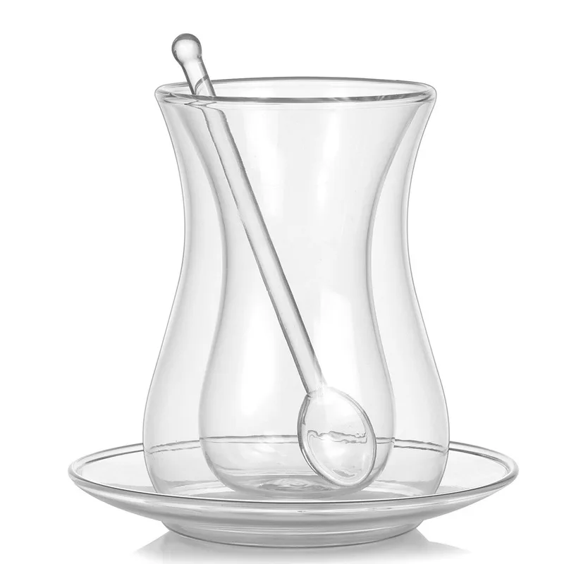 Coffee Cup Set with Saucer with Glass Spoon Insulated Double Glass Cup Transparent Black Tea Cup Household Tea Water Bottle
Coffee Cup Set with Saucer with Glass Spoon Insulated Double Glass Cup Transparent Black Tea Cup Household Tea Water Bottle
