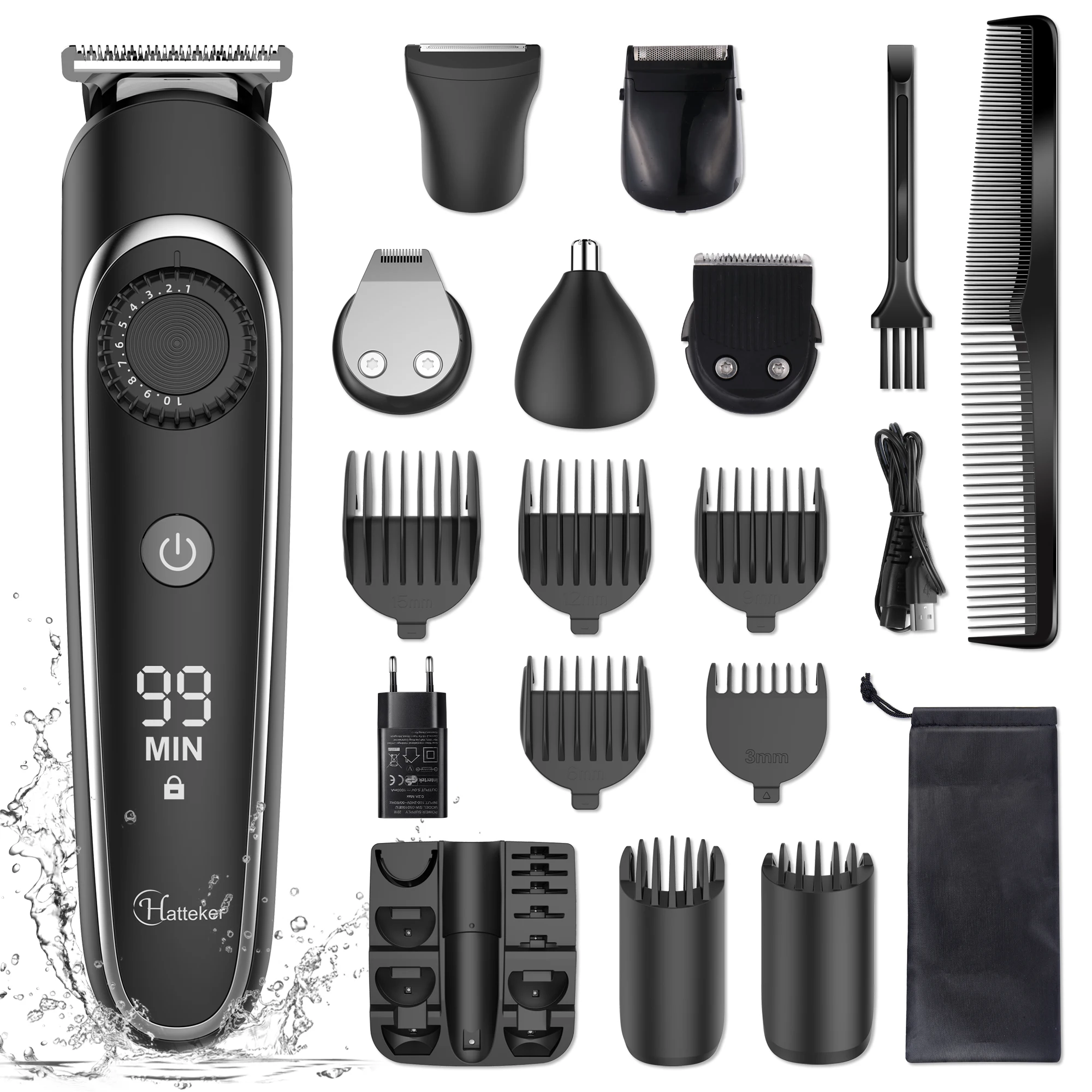 HATTEKER Professional Hair Trimmer 5 in 1 Hair Clipper for Men Rechargeable Electric Razor Adjustable Precision Trimmer
HATTEKER Professional Hair Trimmer 5 in 1 Hair Clipper for Men Rechargeable Electric Razor Adjustable Precision Trimmer