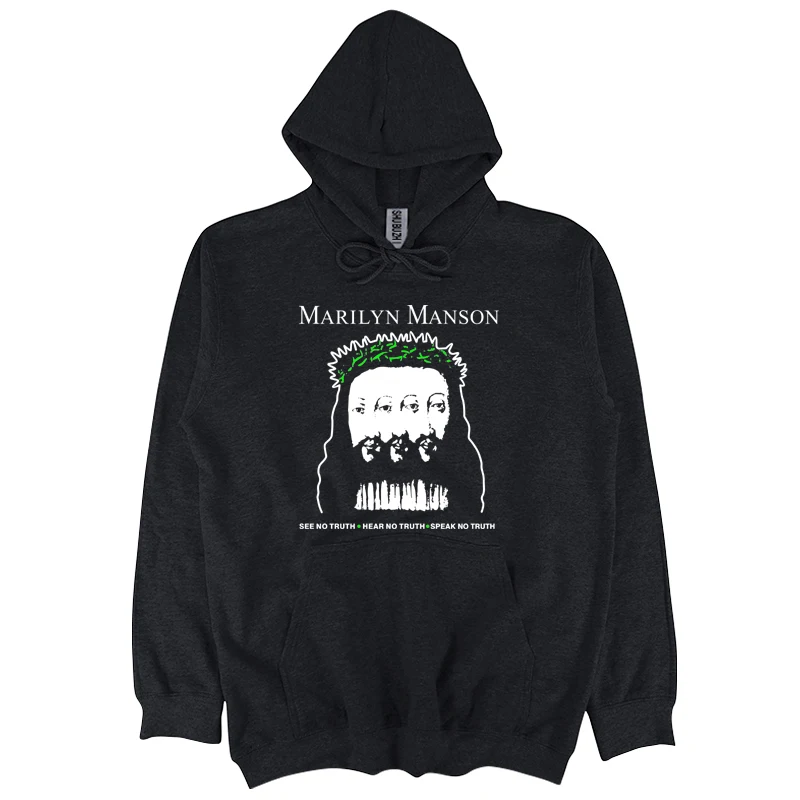 Новинка Мужская толстовка с капюшоном MARILYN MANSON SLOMOTION мужские черные толстовки