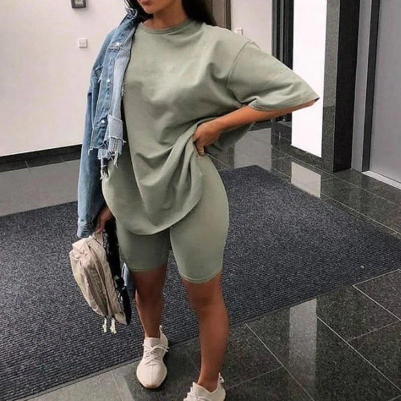 2021 New Casual Solid Women's Two Piece Suit with Belt Solid Color Home Loose Sports Fashion Leisure Suit Summer Clothing
2021 New Casual Solid Women's Two Piece Suit with Belt Solid Color Home Loose Sports Fashion Leisure Suit Summer Clothing