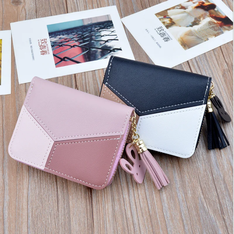 Women Cute Pink Wallets Pocket Purse Card Holder Carteras Para Mujer Patchwork Female Fashion Short Coin Money Bag Carteira 
Women Cute Pink Wallets Pocket Purse Card Holder Carteras Para Mujer Patchwork Female Fashion Short Coin Money Bag Carteira