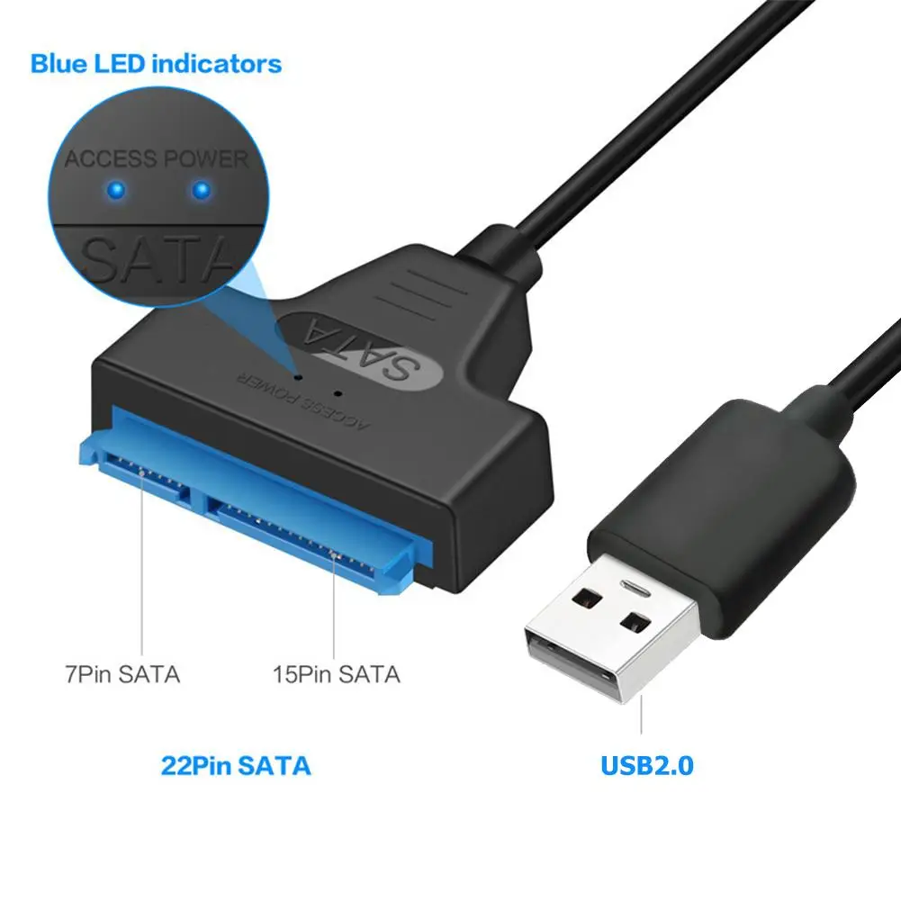NEW USB 2.0 SATA 3 Cable Sata to USB Adapter Up to 6 Gbps Support 2.5 Inches External SSD HDD Hard Drive 22 Pin Sata III Cable
NEW USB 2.0 SATA 3 Cable Sata to USB Adapter Up to 6 Gbps Support 2.5 Inches External SSD HDD Hard Drive 22 Pin Sata III Cable