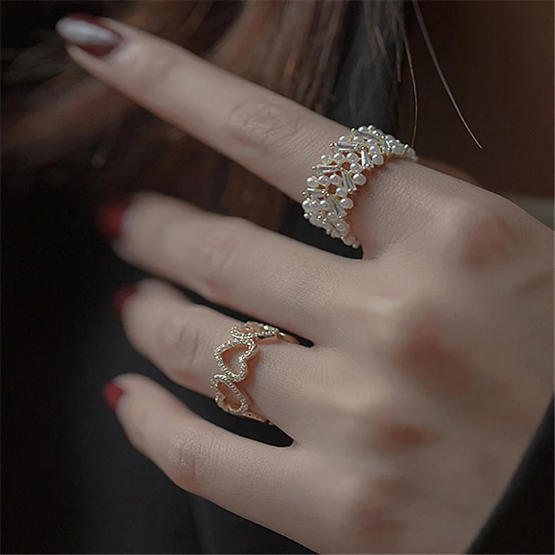 2021 New Arrival 14K Real Plated Hollow Heart Pearl Adjustable Rings For Women Zircon Wedding Rings
2021 New Arrival 14K Real Plated Hollow Heart Pearl Adjustable Rings For Women Zircon Wedding Rings