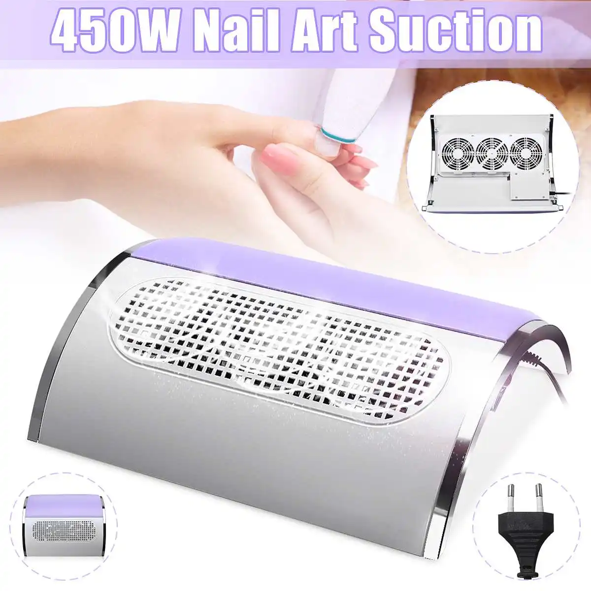 450W AC220V Nail Dust Collector Fan Vacuum Cleaner Machine Strong Suction Powerful Nail Art Tool Nail Vacuum Cleaner for Manicu
450W AC220V Nail Dust Collector Fan Vacuum Cleaner Machine Strong Suction Powerful Nail Art Tool Nail Vacuum Cleaner for Manicu