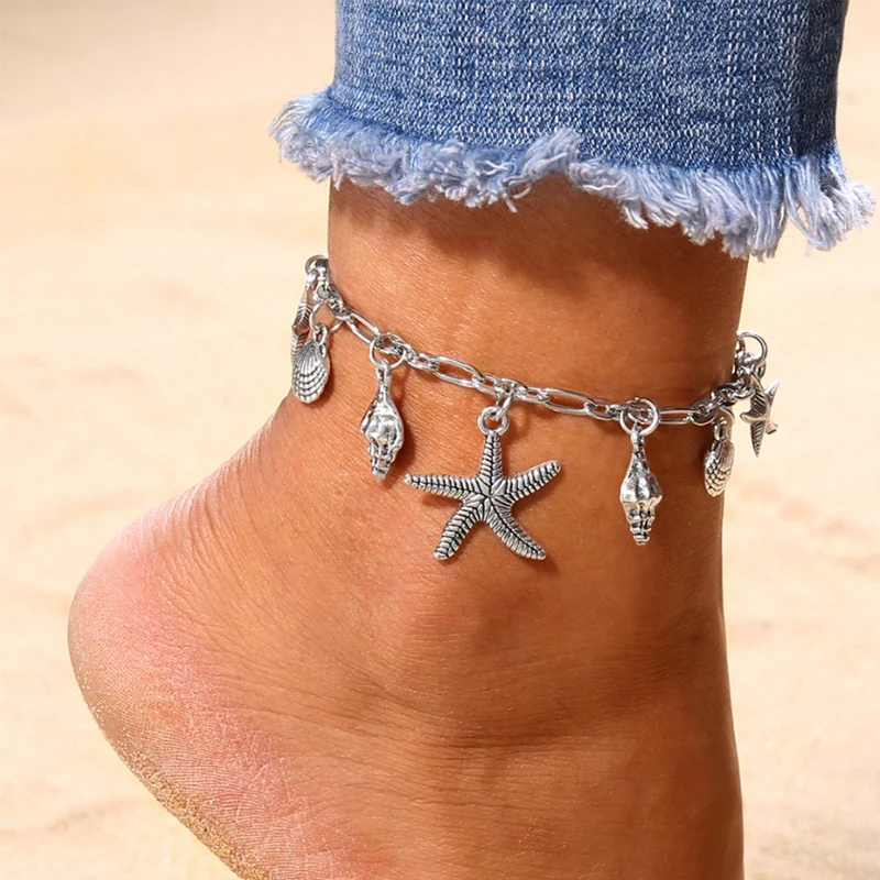 Retro Starfish Conch Anklet Infinity Ankle Anklet Bracelet Bohemia Foot Beach Anklet Women Fashion Barefoot Chain Jewelry
Retro Starfish Conch Anklet Infinity Ankle Anklet Bracelet Bohemia Foot Beach Anklet Women Fashion Barefoot Chain Jewelry