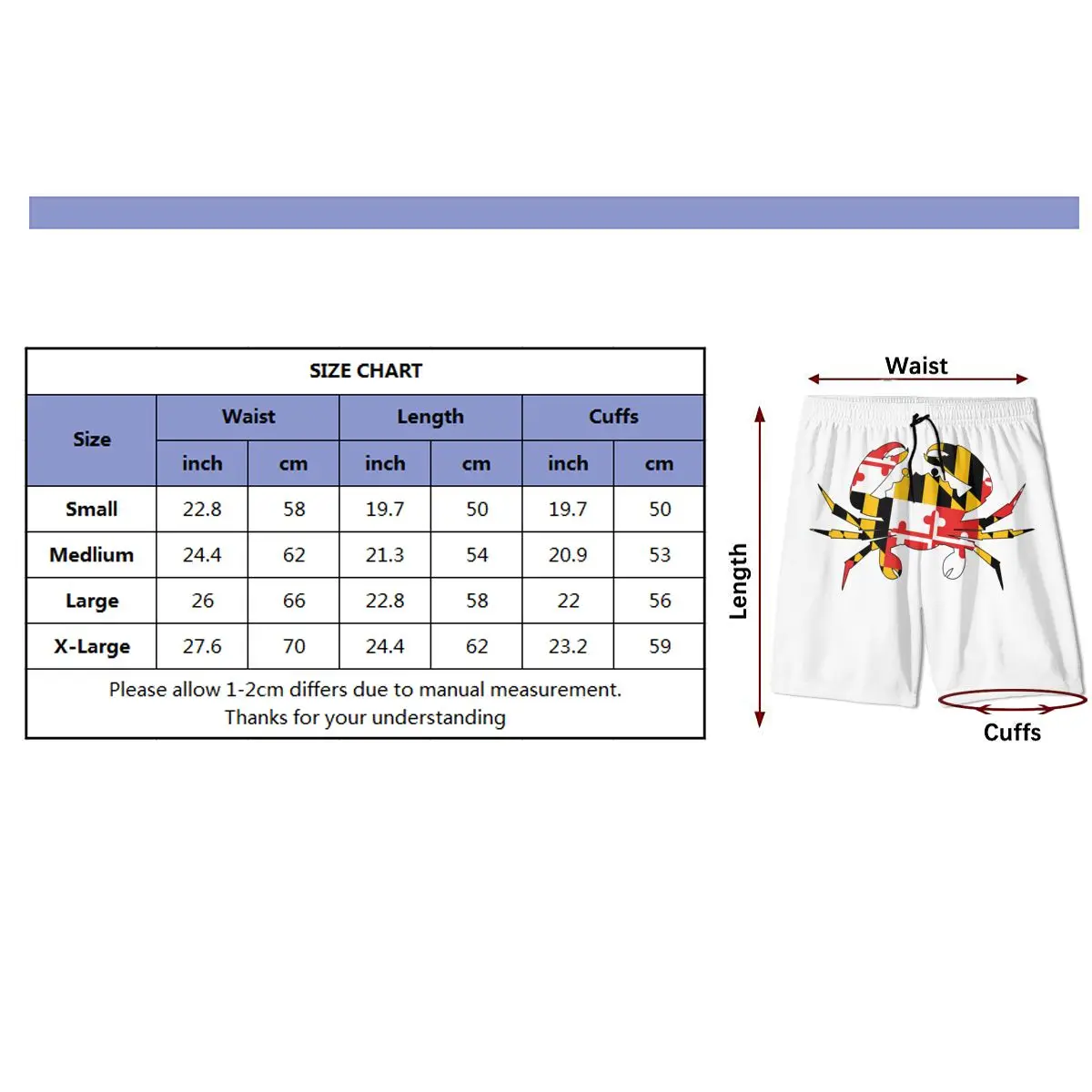 Maryland Crab Casual Shorts Summer New Running Fitness Fast-drying Trend Boys And Girls Short Pants
Maryland Crab Casual Shorts Summer New Running Fitness Fast-drying Trend Boys And Girls Short Pants