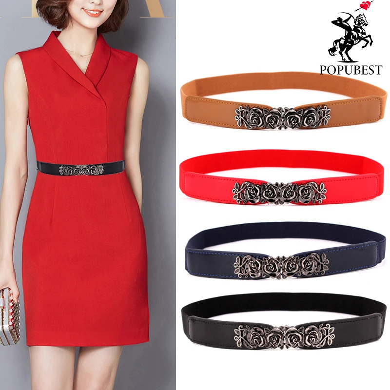 New Fashion Elastic Belts For Women Girl Business Suits Stretch Skinny Vintage Rose Waistband Female PU Leather 2021
New Fashion Elastic Belts For Women Girl Business Suits Stretch Skinny Vintage Rose Waistband Female PU Leather 2021