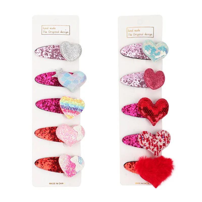 5Pcs/Set Baby Girls Heart Hair Clips Kids Hairpin Exquisite Pattern Sequins Red Cute Barrettes Hair Accessories Valentine's Day
5Pcs/Set Baby Girls Heart Hair Clips Kids Hairpin Exquisite Pattern Sequins Red Cute Barrettes Hair Accessories Valentine's Day