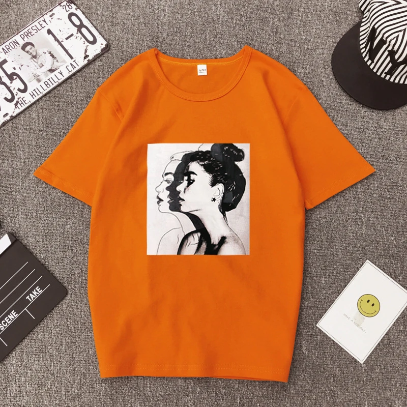 New Fashion T shirt Woman Spring Summer Girls Print Short Sleeve O Neck Cotton Spandex Women Top Slim Fit Soft Women Tshirt
New Fashion T shirt Woman Spring Summer Girls Print Short Sleeve O Neck Cotton Spandex Women Top Slim Fit Soft Women Tshirt