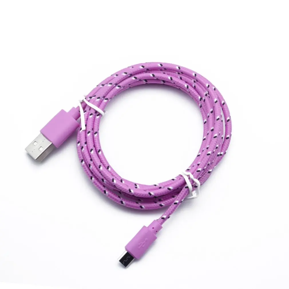 Mirco V8 USB2.0 зарядное устройство 2 м для телефона нейлоновый плетеный медный провод