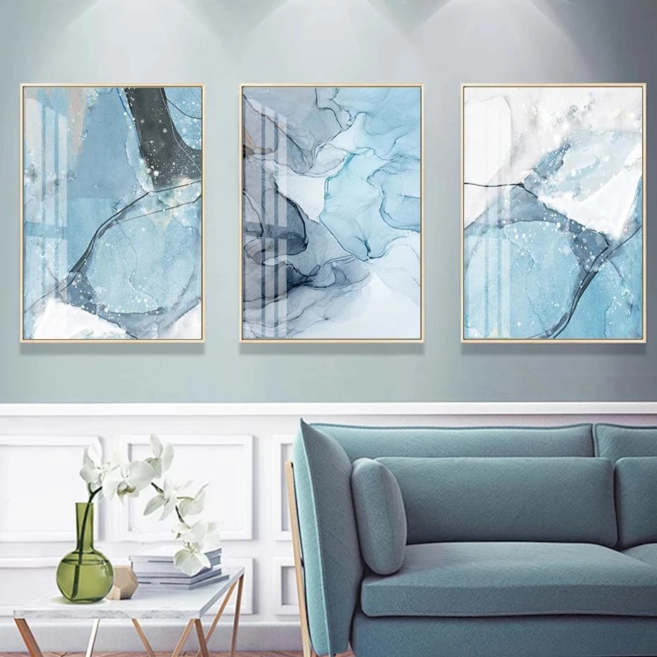 Modern Abstract Wall Art Pure White Blue Marble Pattern Painting Nordic Canvas Posters Prints for Living Room Bedroom Decoration
Modern Abstract Wall Art Pure White Blue Marble Pattern Painting Nordic Canvas Posters Prints for Living Room Bedroom Decoration