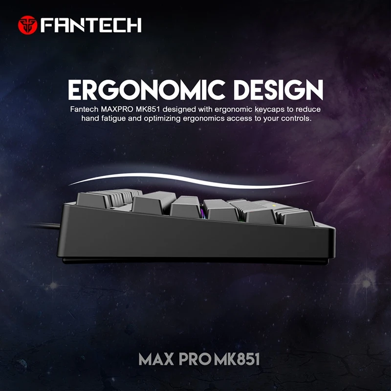 FANTECH MK851 RGB Mechanical Keyboard English Professional Gaming Keyboard for PUBG FPS LOL Keyboard Gamer(Blue Shaft)
FANTECH MK851 RGB Mechanical Keyboard English Professional Gaming Keyboard for PUBG FPS LOL Keyboard Gamer(Blue Shaft)