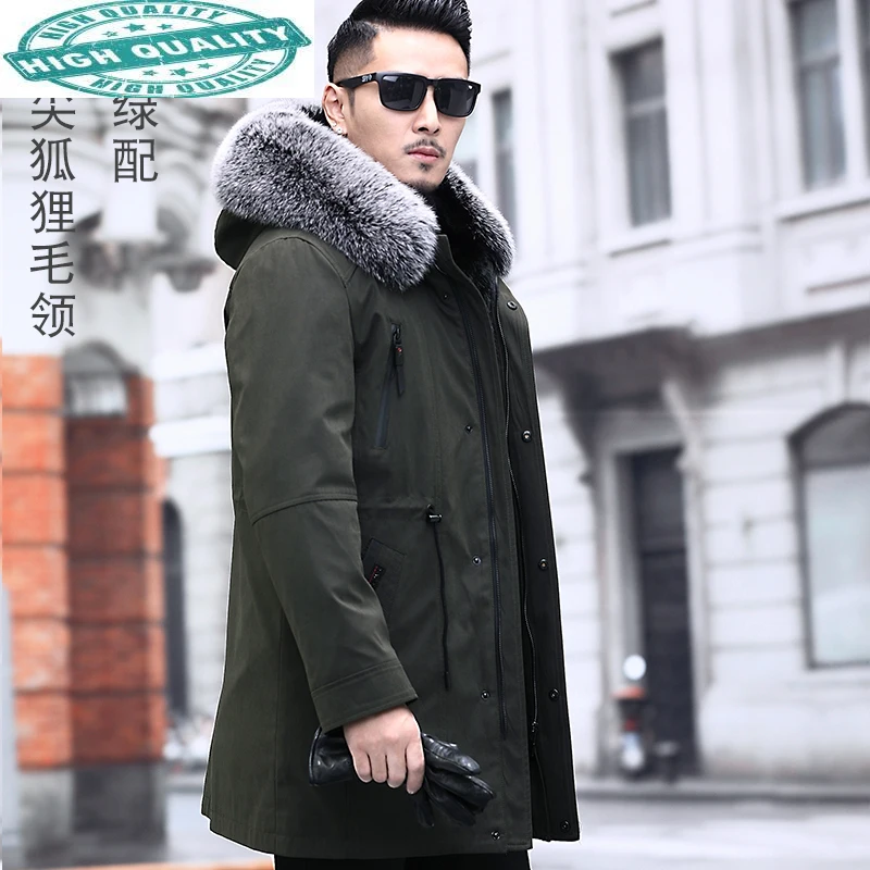 

Jacket Men Men's Clothing5XL 6XL 7XL Winter Mens Clothes Real Mink Parkas 100% Fox Fur Collar Coat Male Ropa LXR470