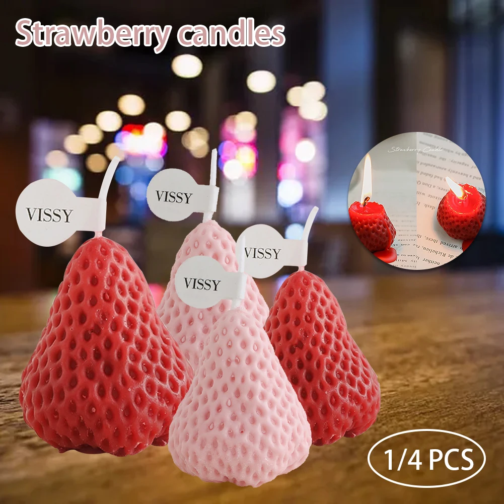 4Pcs Strawberry Candles Mini Decorative Aromatic Wax Scented New Year Candle for Home Bedroom Wedding Party Xmas Creative Gifts
4Pcs Strawberry Candles Mini Decorative Aromatic Wax Scented New Year Candle for Home Bedroom Wedding Party Xmas Creative Gifts