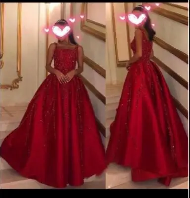 Verngo Red Beads A Line Satin Evening Dresses Square Neck Wide Straps Women Long Formal Prom Dress Bride Guest Gown
Verngo Red Beads A Line Satin Evening Dresses Square Neck Wide Straps Women Long Formal Prom Dress Bride Guest Gown