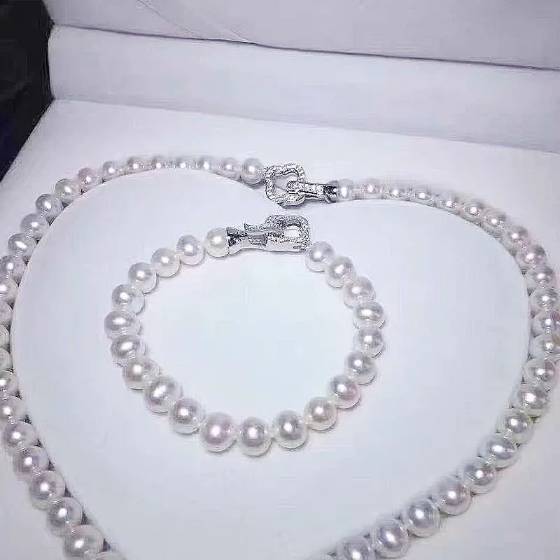free shipping Jewelry 9-10mm natural sea white pearl necklace bracelet micro inlay zircon crystal
free shipping Jewelry 9-10mm natural sea white pearl necklace bracelet micro inlay zircon crystal