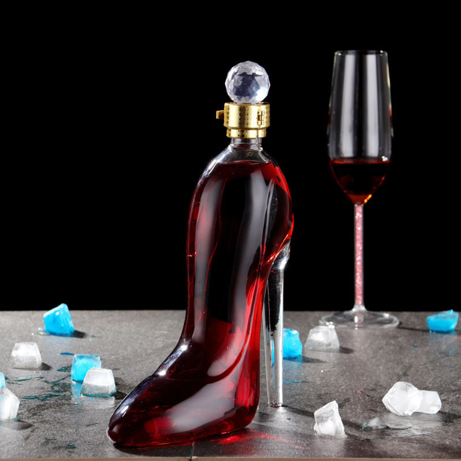 

Декантер для виски на высоком каблуке в форме обуви, роскошный хрустальный коньяк Москато, диспенсер для винных бутылок, ликера, подарок для...