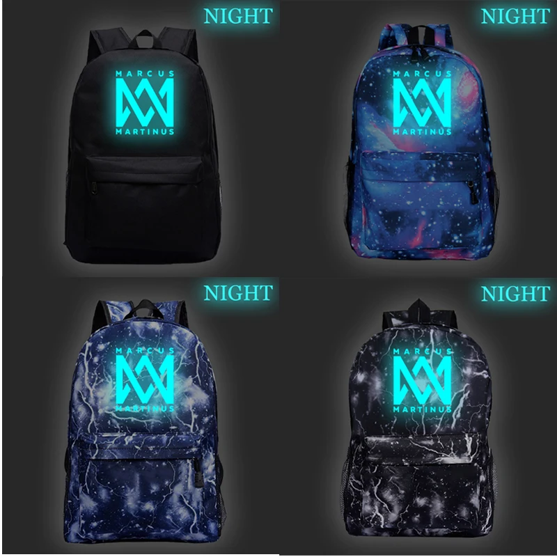 

Mochila Marcus&martinus Luminous Backpack Travel Shouler Knapsack Boys Girls School Bag Men Women Laptop Rucksack Causal Bookbag