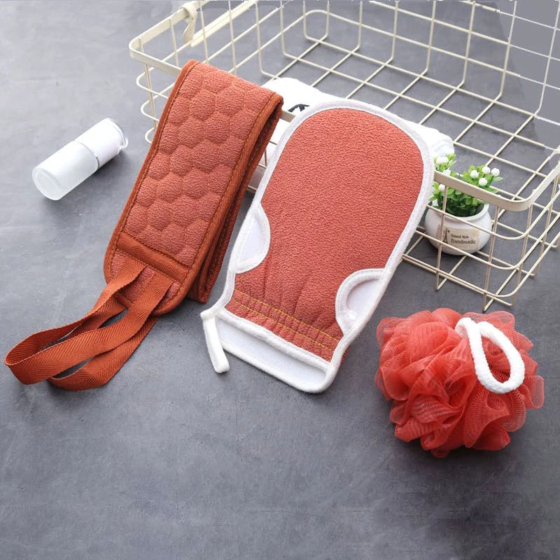 3PCS Bathing Set Glove Bath Towel & Long Back Scrubbing Towel & Bath Ball Exfoliating Remove Dead Skin Shower Supplies HANW88
3PCS Bathing Set Glove Bath Towel & Long Back Scrubbing Towel & Bath Ball Exfoliating Remove Dead Skin Shower Supplies HANW88
