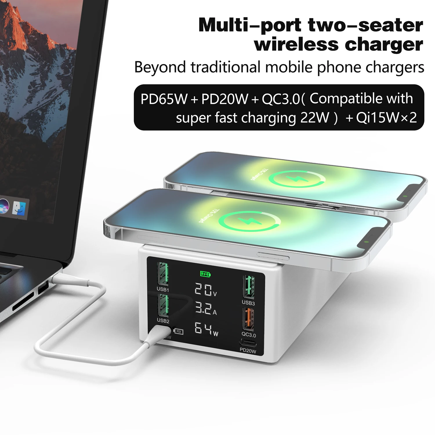 PD150W GaN Quick Charge 4.0 3.0PD HUB dual TYPE-C charger multi-port usb-C fast charging head suitable for Apple MacBook iphone
PD150W GaN Quick Charge 4.0 3.0PD HUB dual TYPE-C charger multi-port usb-C fast charging head suitable for Apple MacBook iphone
