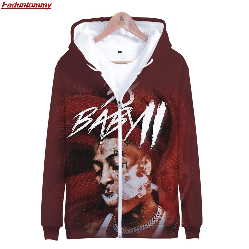 YoungBoy никогда больше не сломался 3D стиль приталенные толстовки на молнии модные