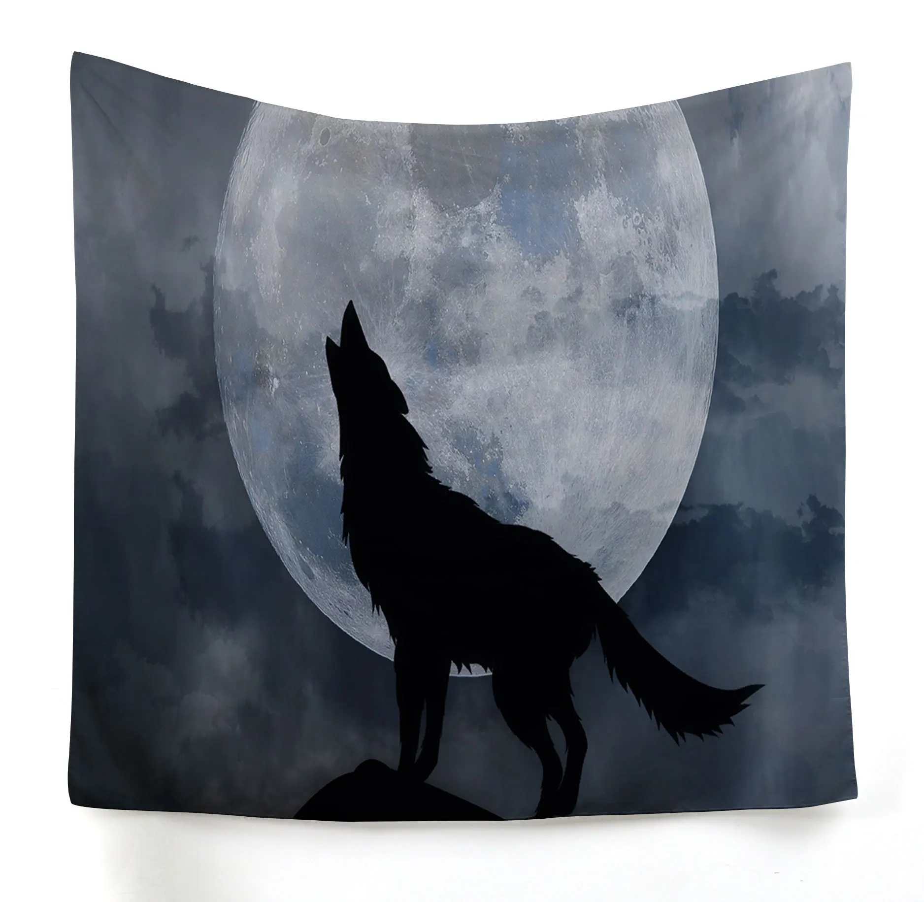 

Wolf Fullmoon Tapestry Glacier Printed Home Wall Decoration Wall Hanging for Christmas Party Snow Mountain Beach Blanket