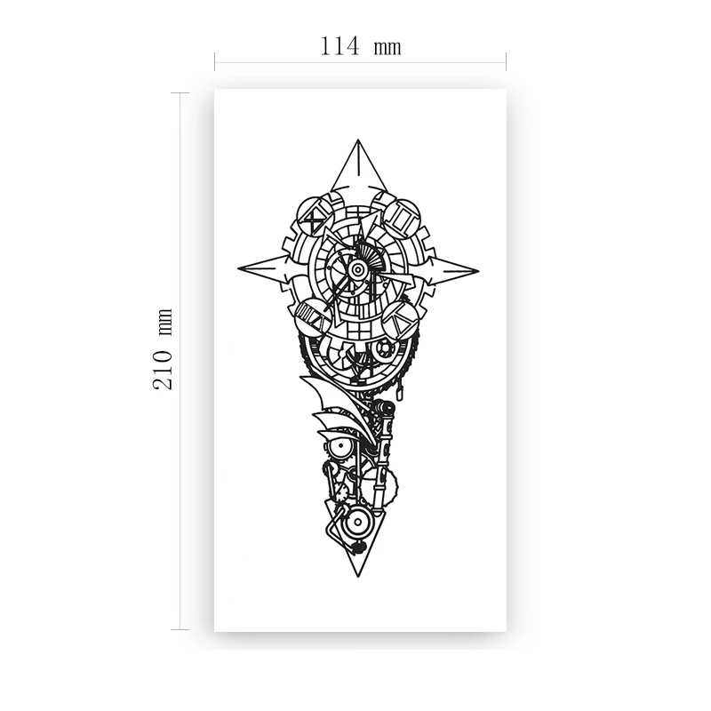 Geometry Waterproof Temporary Tattoo Sticker Black Gear Compass Components Fake Tattoos Flash Tatoos Arm Body Art for Women Men 
Geometry Waterproof Temporary Tattoo Sticker Black Gear Compass Components Fake Tattoos Flash Tatoos Arm Body Art for Women Men
