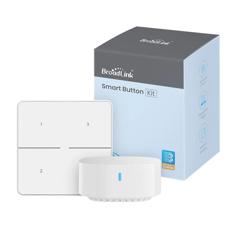 BroadLink Wireless Smart Button Remote Control Switch for Smart Home Devices and Scene Control, 3-Way Lights Switch (with Hub)
BroadLink Wireless Smart Button Remote Control Switch for Smart Home Devices and Scene Control, 3-Way Lights Switch (with Hub)
