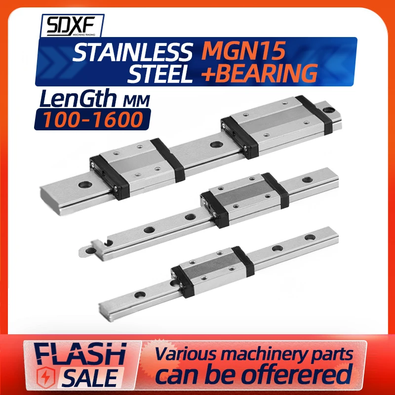 Domestic miniature silver linear guide rail slider slide MGN15 and MGN15C/H stainless steel track slide 3D printer parts
Domestic miniature silver linear guide rail slider slide MGN15 and MGN15C/H stainless steel track slide 3D printer parts