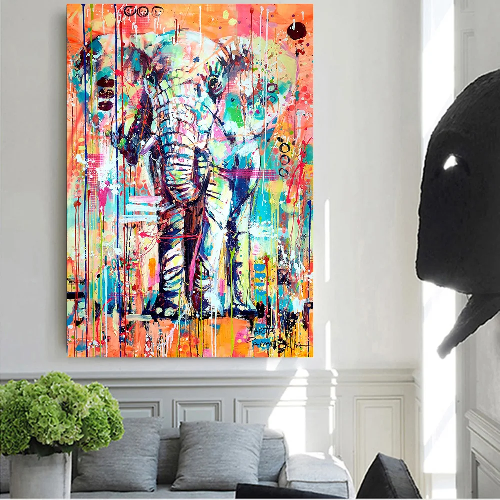 African Wild Elephant Canvas Printings Painting Colorful Graffiti Art Posters and Prints Wall Art Animal Picture for Living Room
African Wild Elephant Canvas Printings Painting Colorful Graffiti Art Posters and Prints Wall Art Animal Picture for Living Room